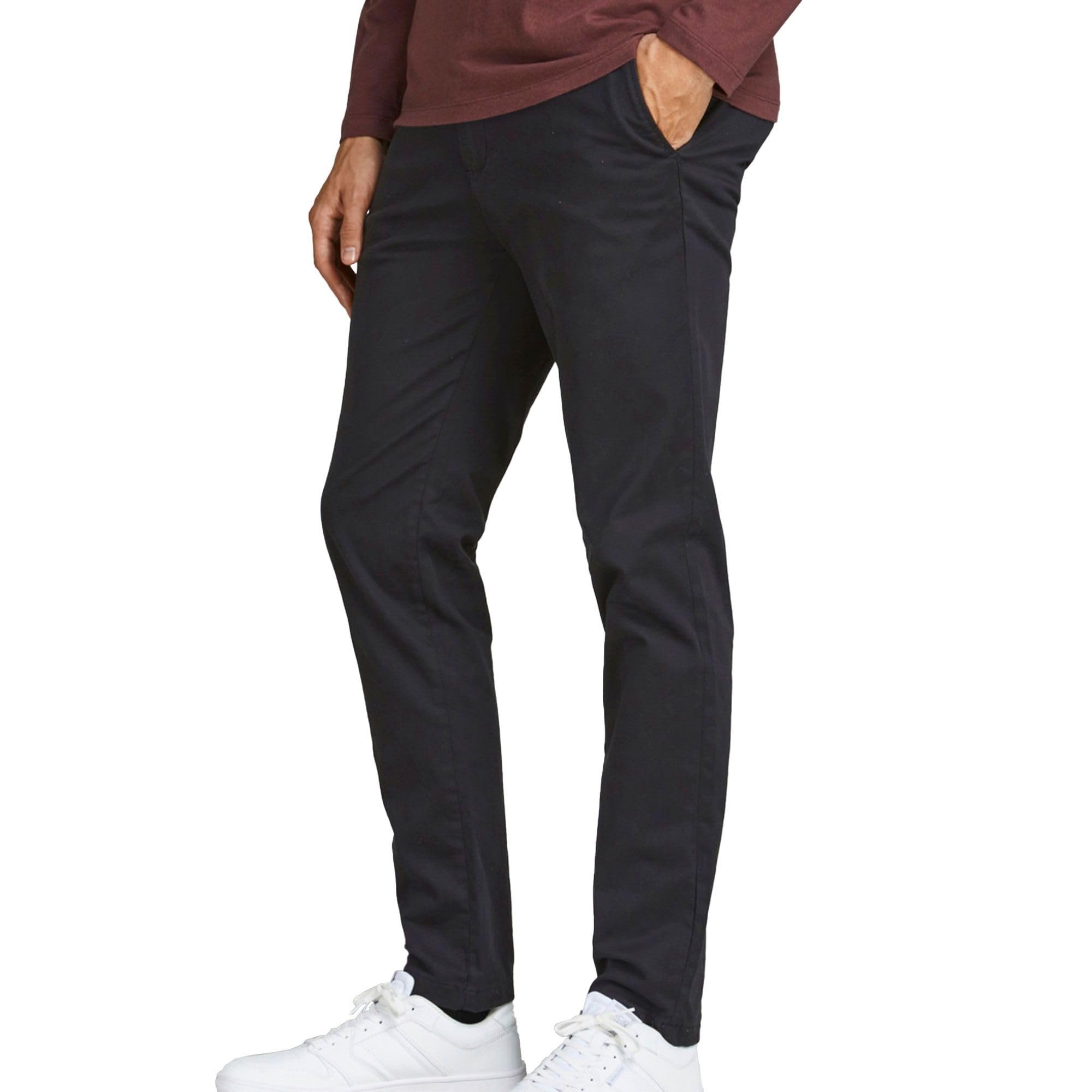 Jack & Jones mens JPSTMARCO JJBOWIE NOOS Chinos (pack of 1) 34W / 32L Black
