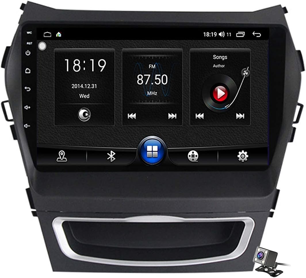 CIVDW Android 10 Car GPS Navigation Multimedia Radio 9 Inch QLED Screen for Hyundai IX45 Santa Fe 2013-2017, Support FM DSP RDS/Carplay Android Auto/BT/Split Screen/Steering Wheel Control