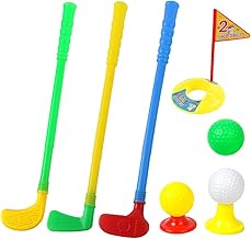Plastic Golf Clubs, Educational Golf Toys Sets for Toddlers Kids, Outdoor Indoor Sports Golf Game Toys for Boys Girls, Sturdy & Multi-Colored