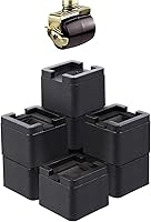 Vista 11 de BTSD-home Elevadores de cama resistentes de 2 pulgadas, elevadores de cama ajustables de 4 pulgadas, se adaptan a todas las ruedas de muebles, sofás