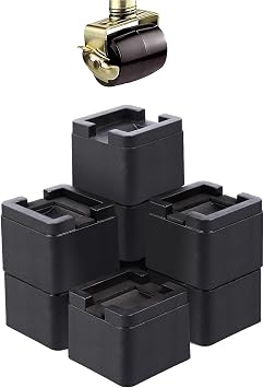 BTSD-home 3 Inch Bed Risers Heavy Duty Furniture Risers Bed Raisers Fit to Wheels of College Bed, Sofa and Table, Couch Set of 8