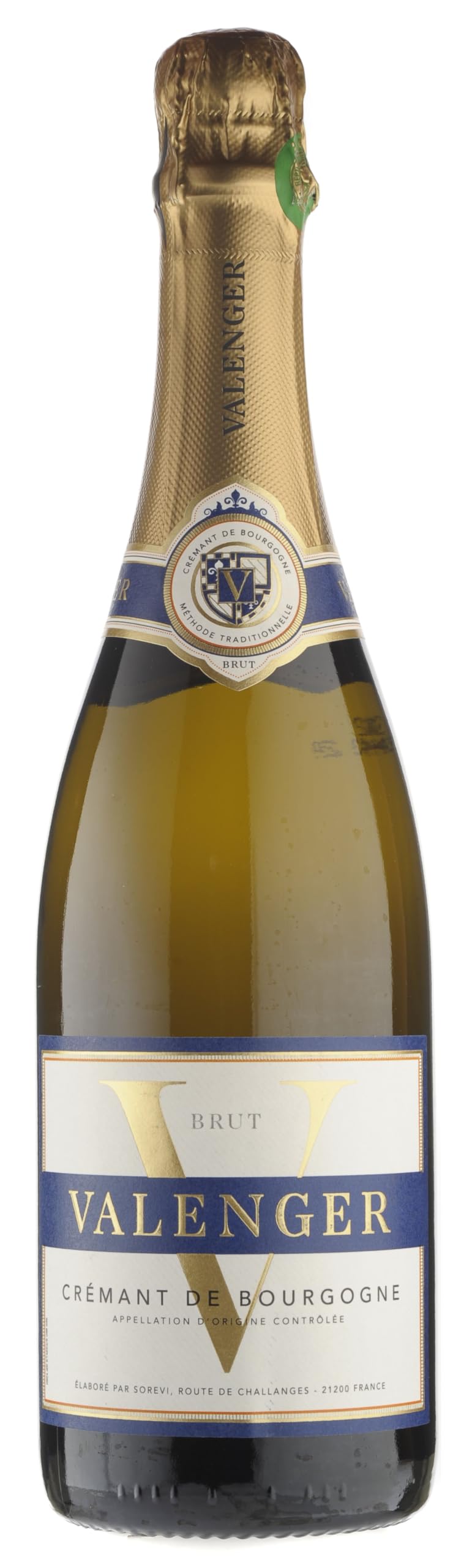 Valenger Brut Crémant de Bourgogne DOP - Vino espumoso francés método tradicional - Pack 6 botellas x 75cl - Chardonnay, Gamay, Pinot Noir