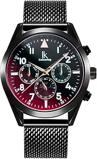 IK Orologio Automatico Uomo Donna Visualizzazione Giorno e Data Cinturino in Metallo
