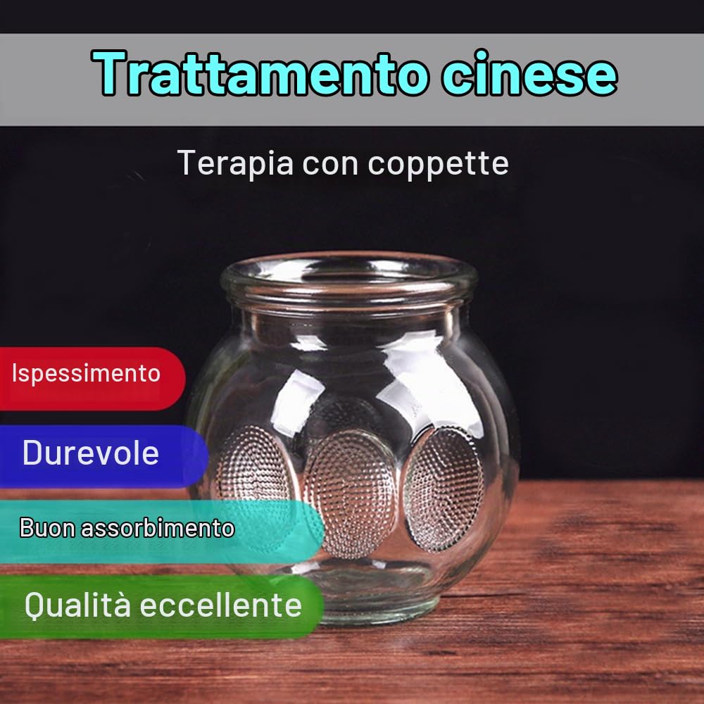 Set di coppettazione in vetro, 14 pezzi, per terapia di coppettazione in vetro spesso, per professionisti, strumenti tradizionali cinesi per coppettazione