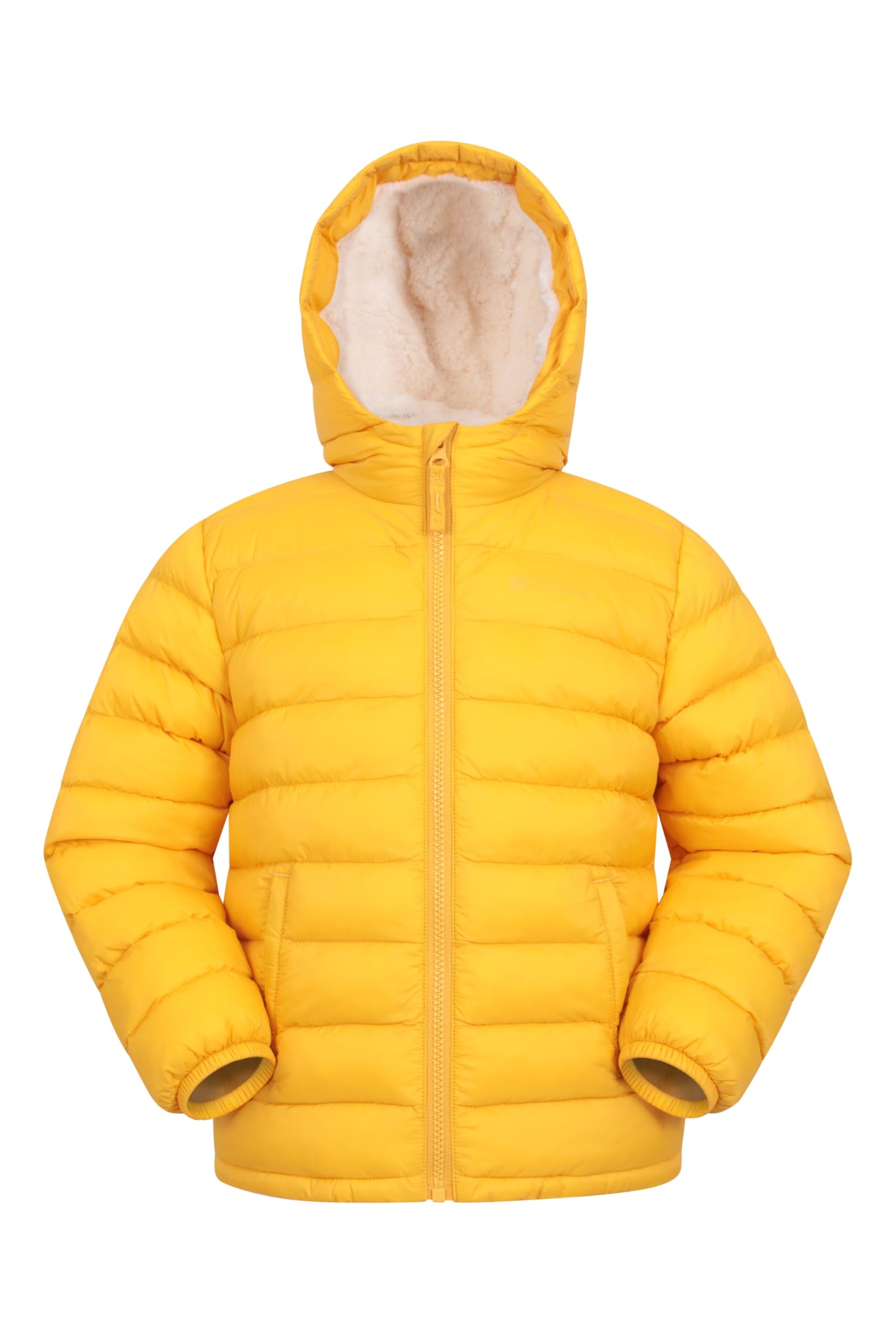 Mountain Warehouse Boys Mustard Seasons Fur-Lined Kids Padded Jacket - Lightweight, Warm & Water-Resistant Puffer Coat, & Girls - For Autumn Winter, School & Outdoors Kids Size 11-12 Years