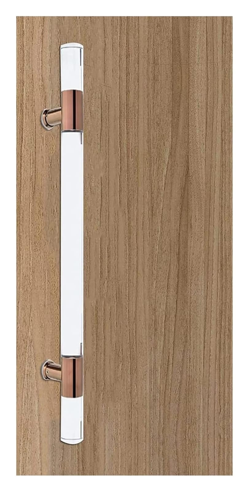 CWCQGH Push Pull Door Handle, Sliding Barn Door Handle, Clear Barn Door Handles and Pulls for Wooden Door, Garden Patio Garage Use,Rose Gold-Length 100cm