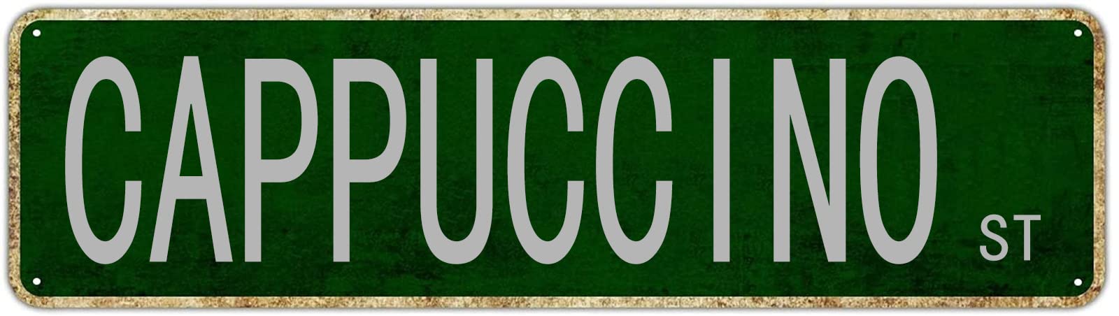 Cappuccino St Retro Tin Signs Plaque Aluminum Metal Sign Quotes Home Kitchen Garden Wall Funny Pub Club Porch Decoration 4x16 Inch
