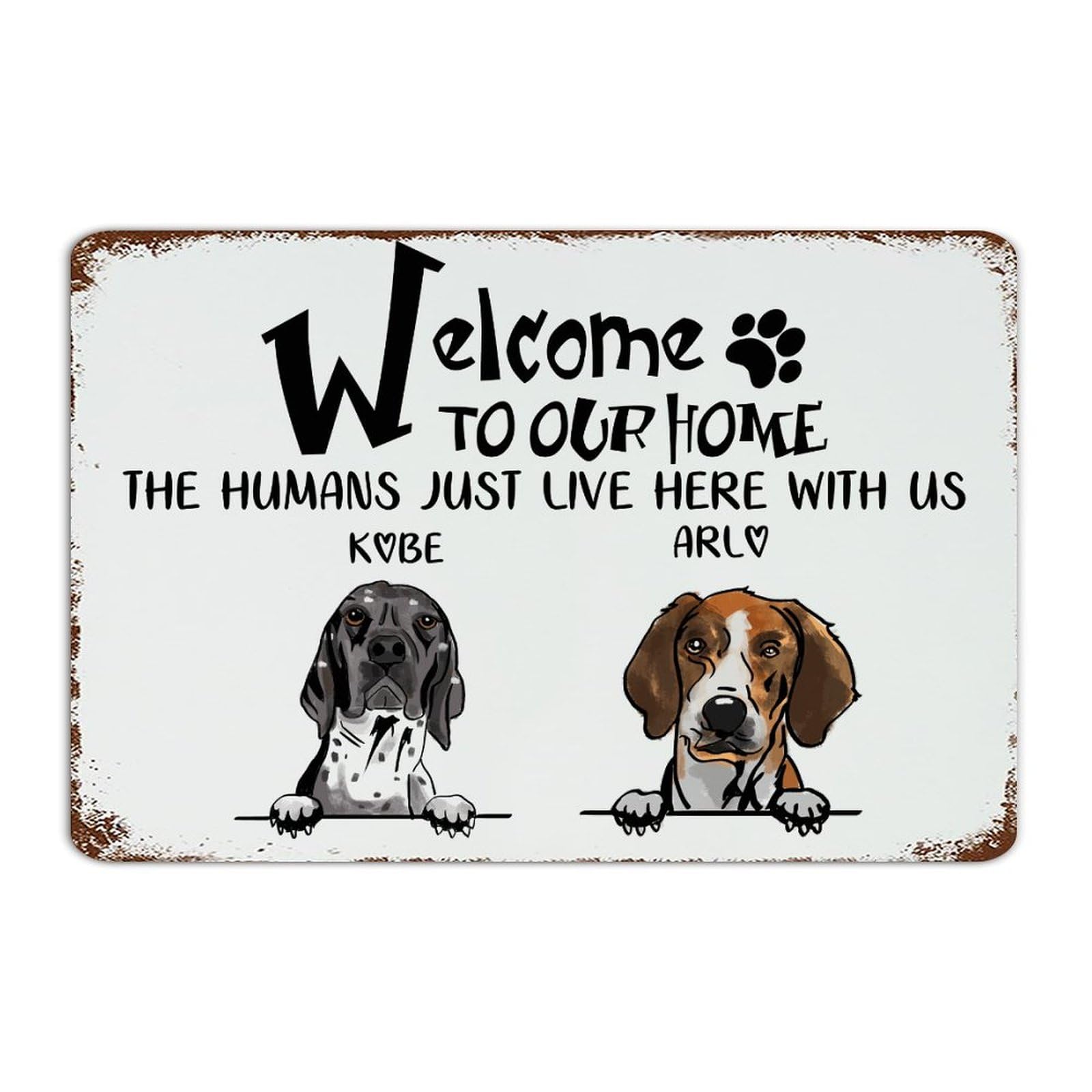 Plaque en métal motif chien mignon pour habiller un mur vide