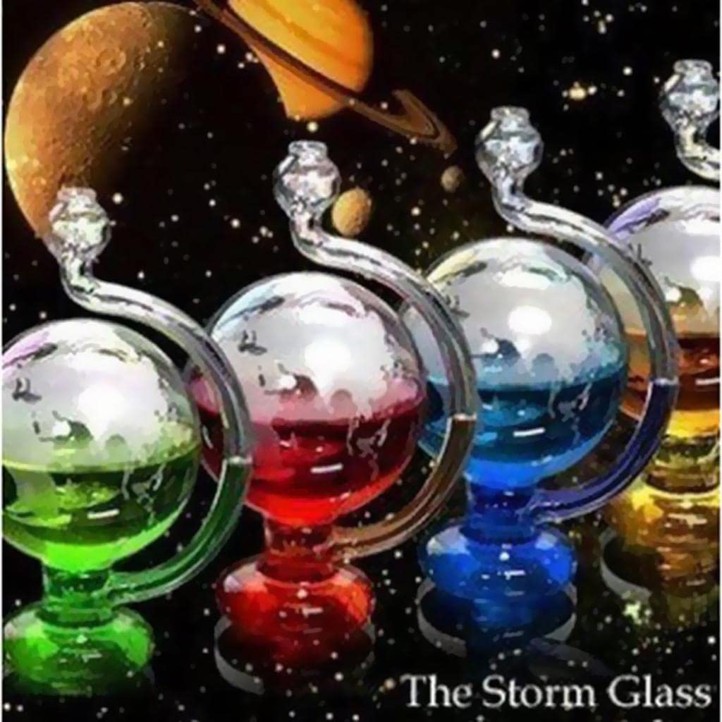 Qianly Wetterflasche Wetteranzeigerflasche Barometerflasche Deko Vase Aus Klarem Borosilikatglas mit DIY Einfärbung Und Sichtbarer Steigröhre für Geschenk, Blau