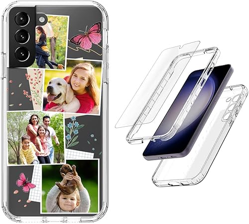 Vista 183 de Funda transparente 3 en 1 diseñada para teléfono Galaxy S21, Plus/Ultra/FE 5G Samsung, capas protectoras híbridas [protector de pantalla] Borrar 05