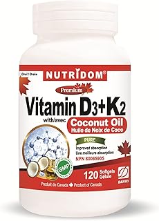 NUTRIDOM Vitamin D3 1,000 IU + K2 120 mcg (120 Softgels)