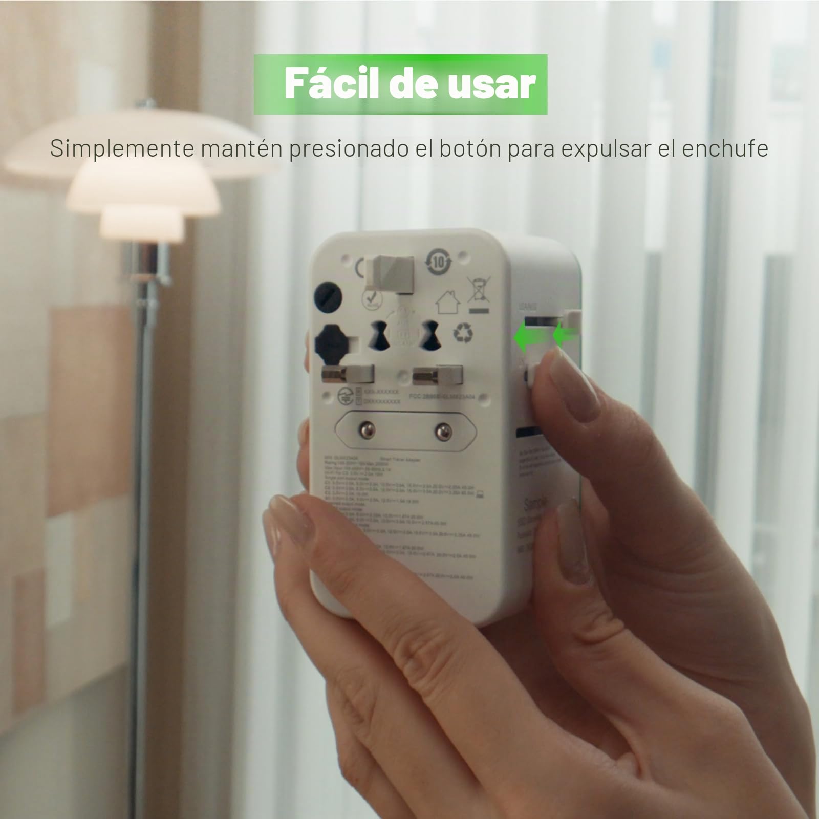 GlocalMe RoamPlug Adaptador Enchufe Universal, Hotspot Móvil 4G WiFi con 8GB de Datos Locales, Adaptador Todo en Uno Internacional con 4 Puertos USB y Salida Máxima de 70W, Viaja a la UE, UK y AUS