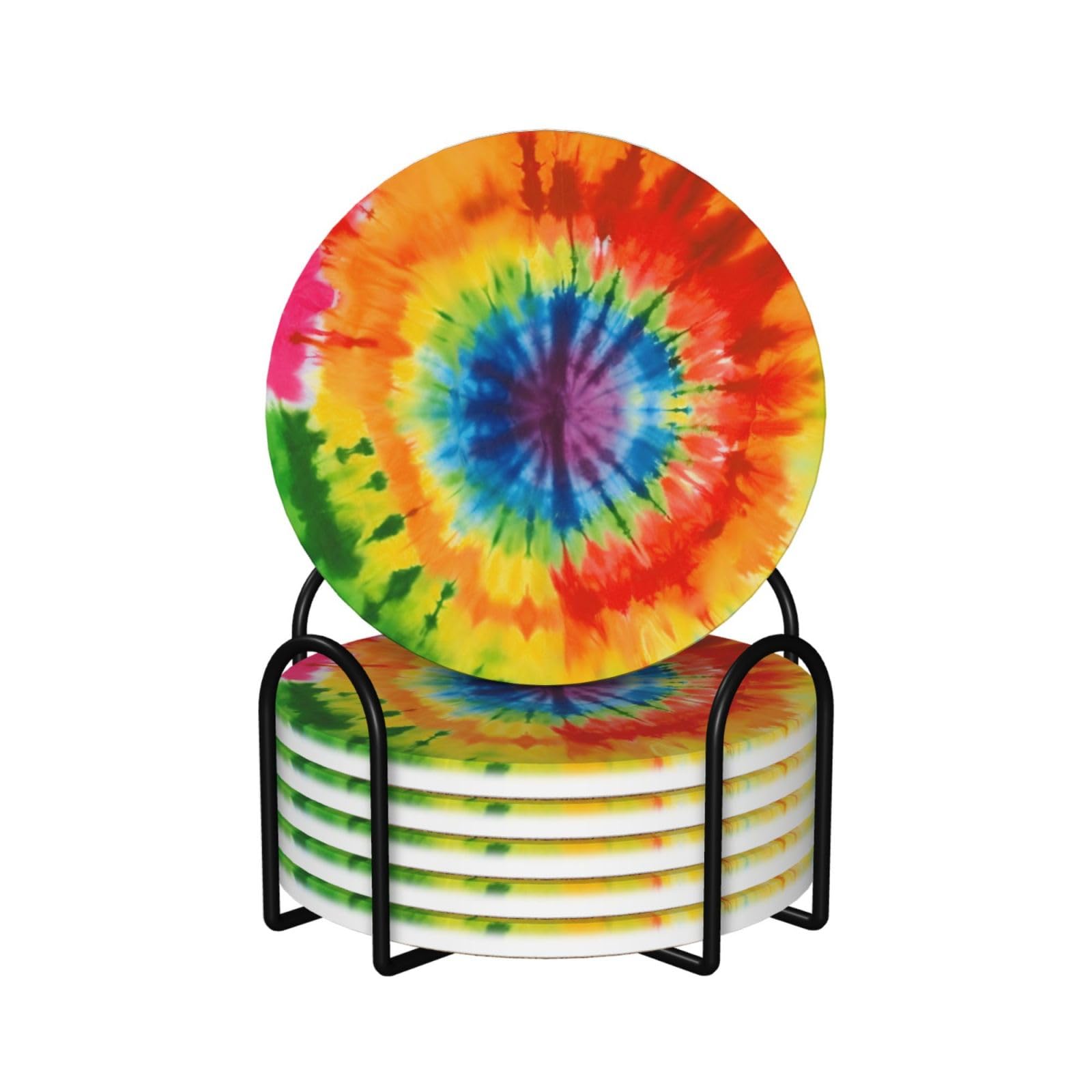 Dessous de verre céramique tie-dye pour apéritif réussi et table protégée