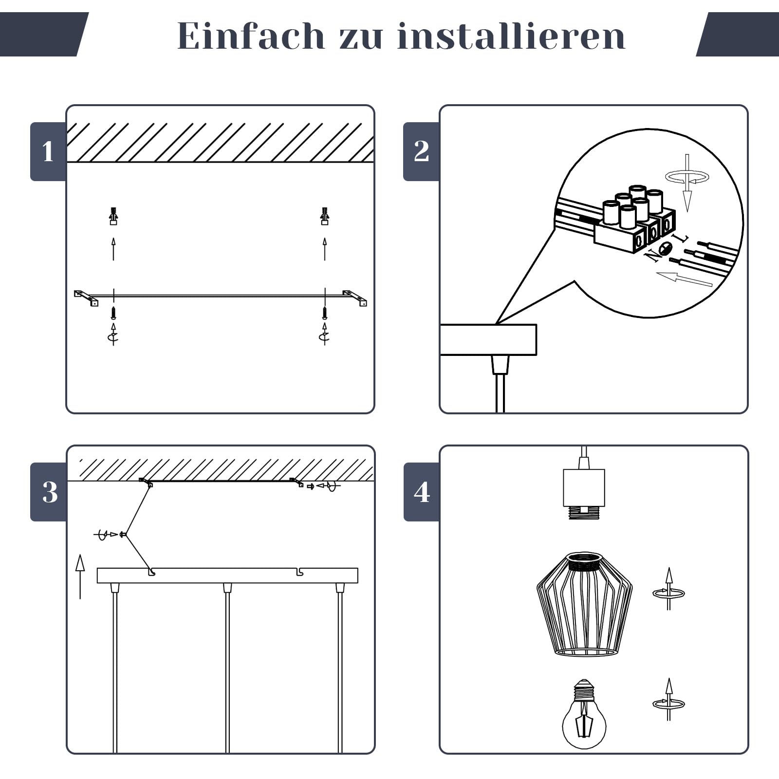 Pendellampe 3 Flammig Hängeleuchte Metall - Hängelampe Schwarz E27 Esszimmer Pendelleuchte Esstisch Küchenlampe Industrie LED für Flur Schlafzimmer Wohnzimmer Cafe