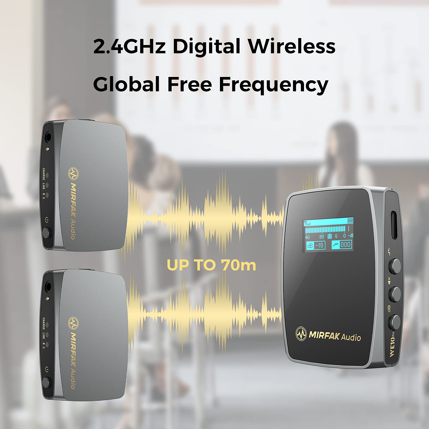 Amazon.com: MIRFAK WE10PRO 2.4GHz 雙通道無線麥克風系統,配有