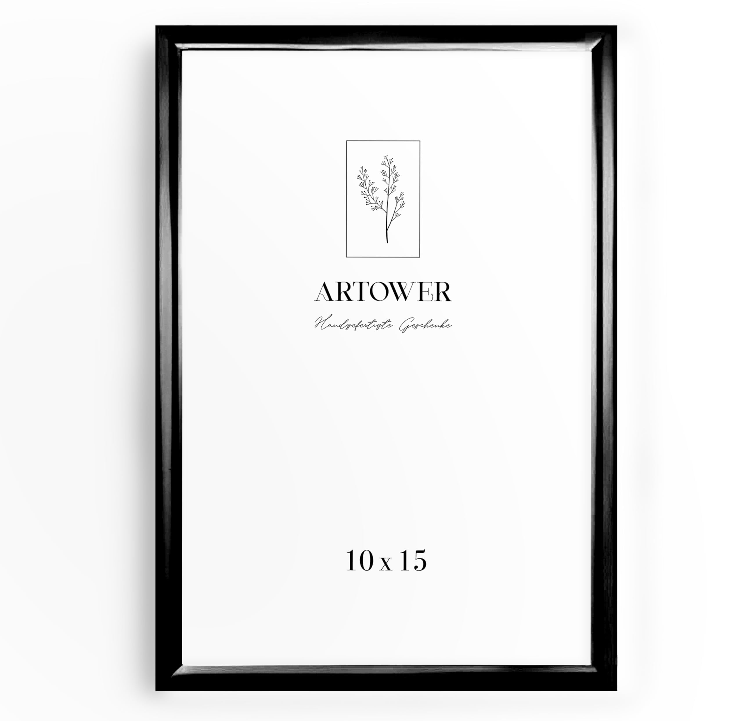 Artower® Bilderrahmen Schwarz Metall Dünner Rahmen für 10 x 15 cm | Posterrahmen Groß Collage | Picture Frame Metal 10x15 cm | Aluminium Schmal Bilderrahmen | Black Poster Rahmen