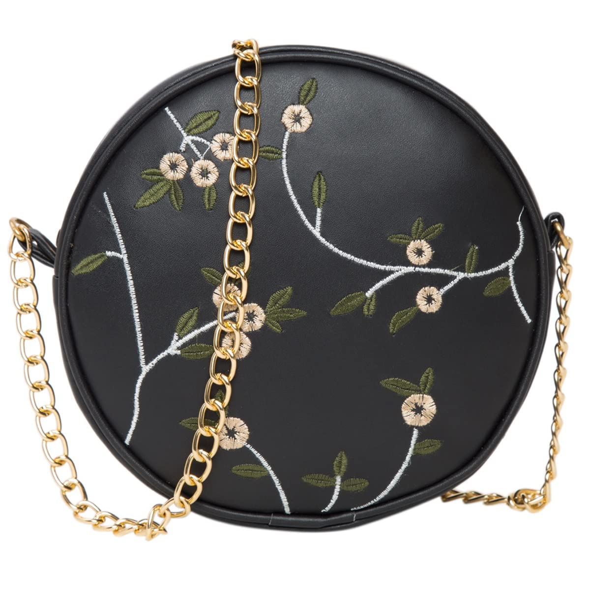 ADISA women girls round embroided sling bag (Black) (B09GK3XQCF) Amazon Price History, Amazon Price Tracker