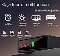 Vista 4 de Caja fuerte biométrica inteligente para armas con carga inalámbrica, 3 cajas de dinero de acceso rápido con huella dactilar, caja fuerte compacta