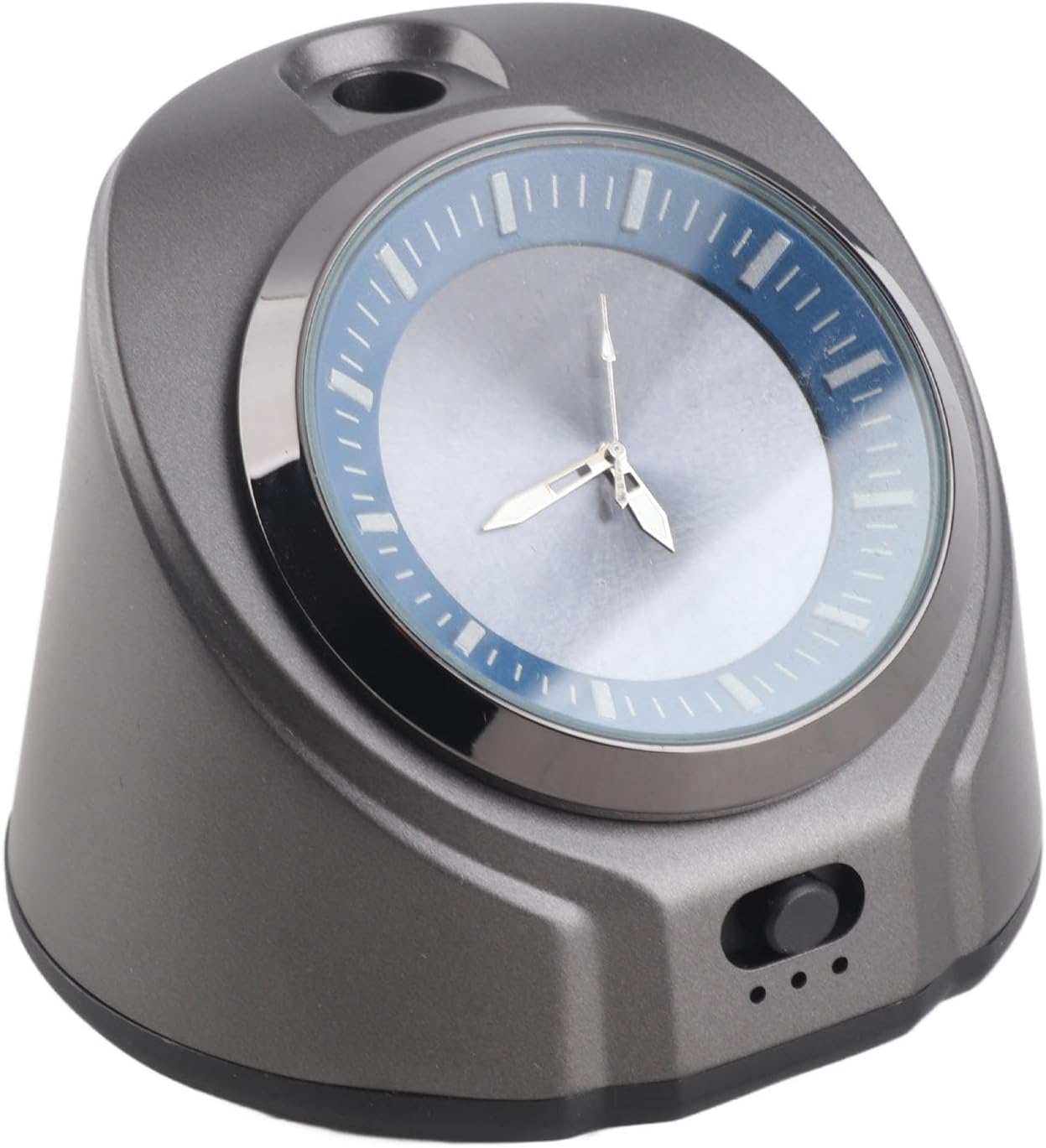 Asixxsix Waterless Car Diffuser, 10ML Cold Air Diffusion Technology Battery Operated Car Essential Oil Diffuser Portable Waterless with Builtin Clock USB Rechargeable for