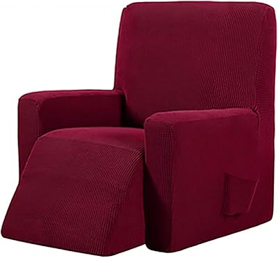 Stretch Recliner Chair Covers, 1 Piece Recliner Covers for Recliner Chair Sofa Cover Couch Cover Spandex Sofa Furniture Protector for Cats Dogs (Color : Red)