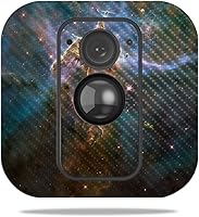 Vista 252 de MightySkins - Skin de fibra de carbono para cámara Blink XT para exteriores, chips dorados, acabado de fibra de carbono texturizado, protector