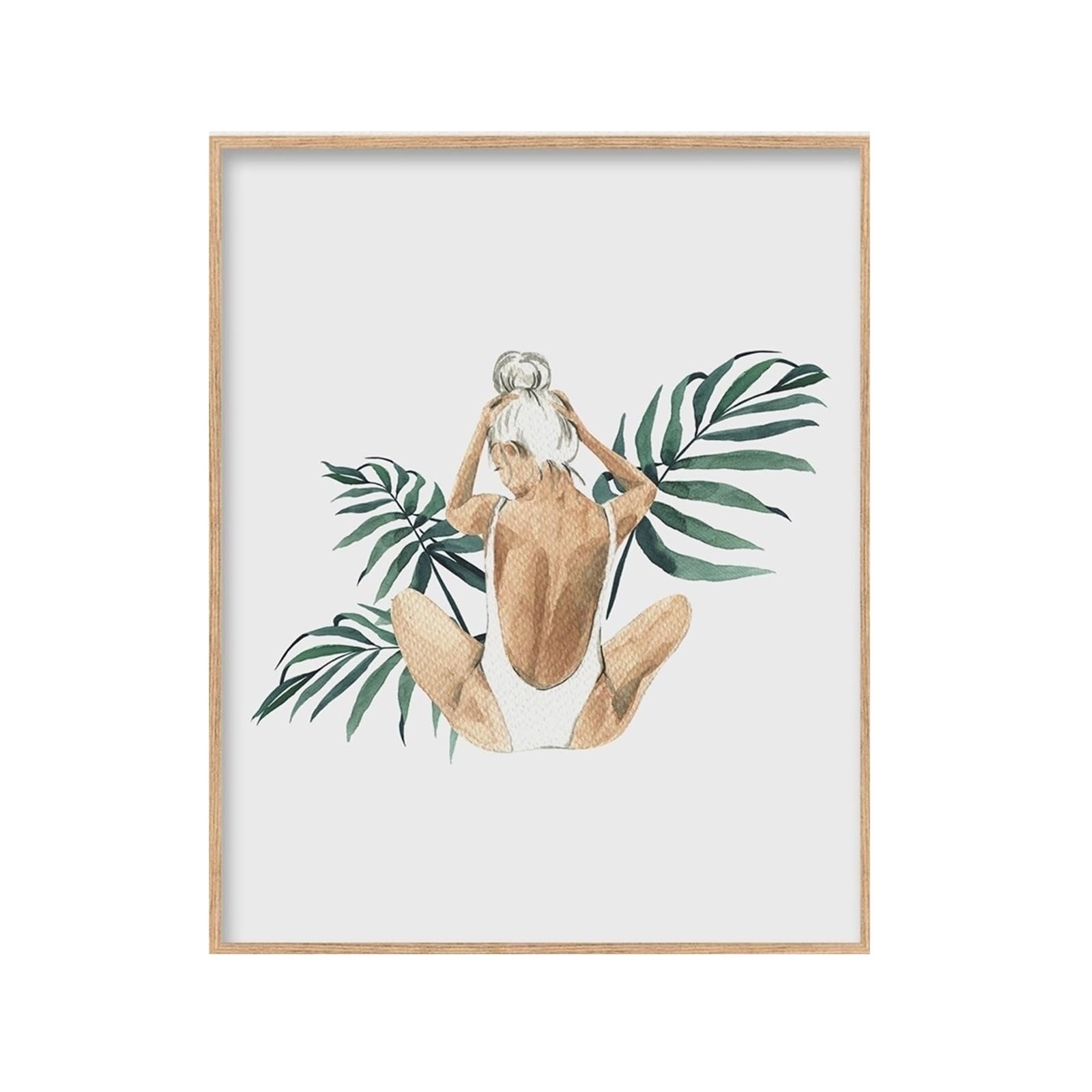 Graiting 1pc Botanical Wall Art Flower Turtleback Bamboo Ficus Chinensis Prints Home Bedroom Decor