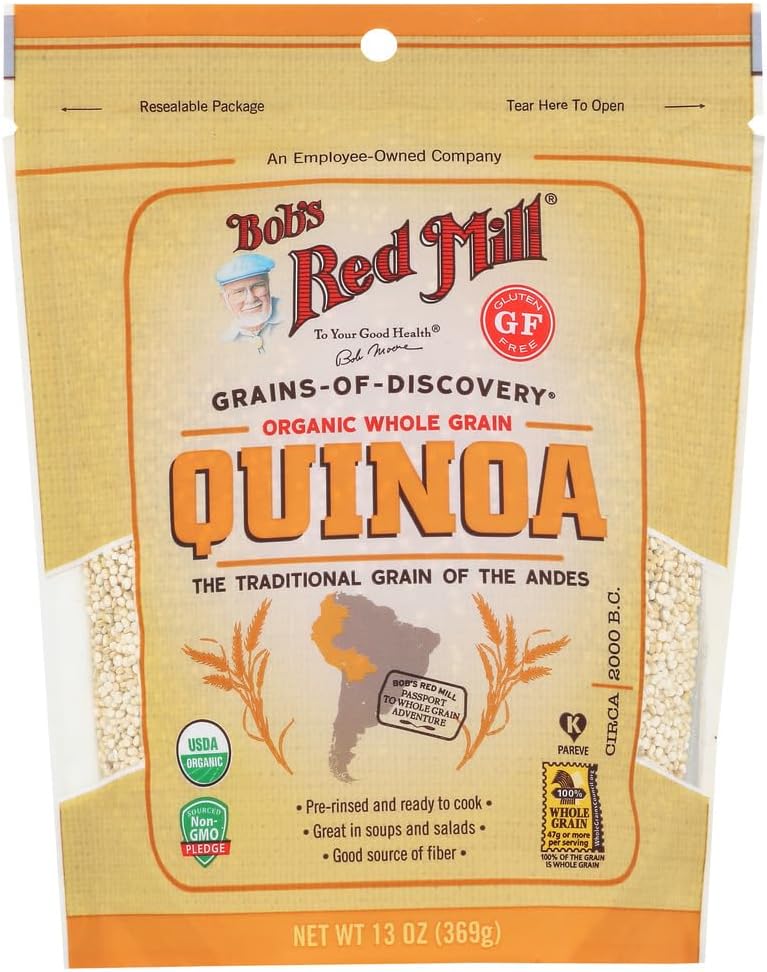 Resealable Organic White Quinoa, 13 Ounce (Pack of 6)