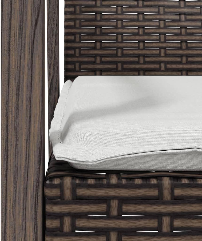 SKM Garden Chair Set of 4 Brown, Cream White,Brown (Weight 98.76KG)