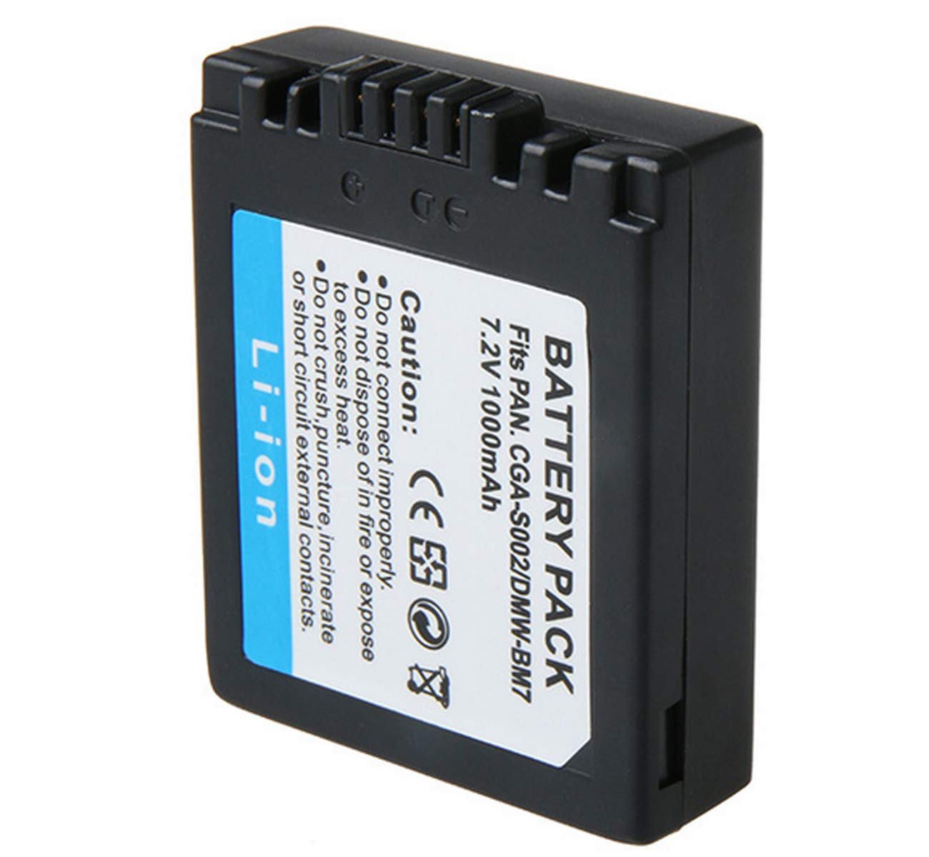 Batteria Compatibile Per Panasonic Lumix DMC-FZ10: Li-Ion 7,2V, 720mAh/5,2Wh, Dimensioni 44,6x36,1x12,8 Mm, Peso 34g. Ricambio Perfetto.
