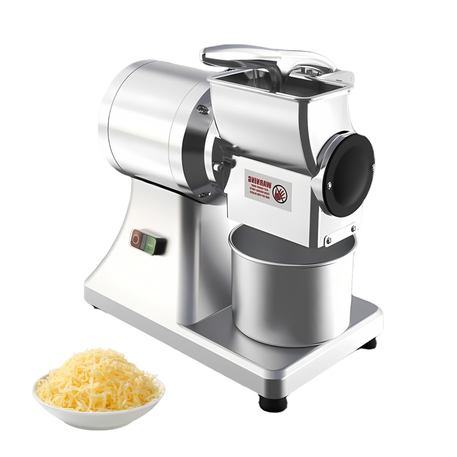 Macina Formaggio Elettrico 40kg/h, Grattugia Inox Pro 550W | Tritatutto Elettrico da Banco 0.75CV con Recipiente in Acciaio Inox & Protezione Integrata per Formaggi & Noci