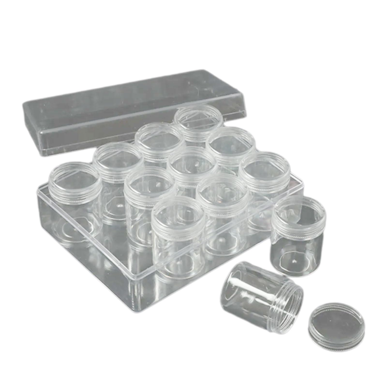 JTQYFI 12PCS Clear Organizers for Jewelry Craft and Home Storage Travel Organizers