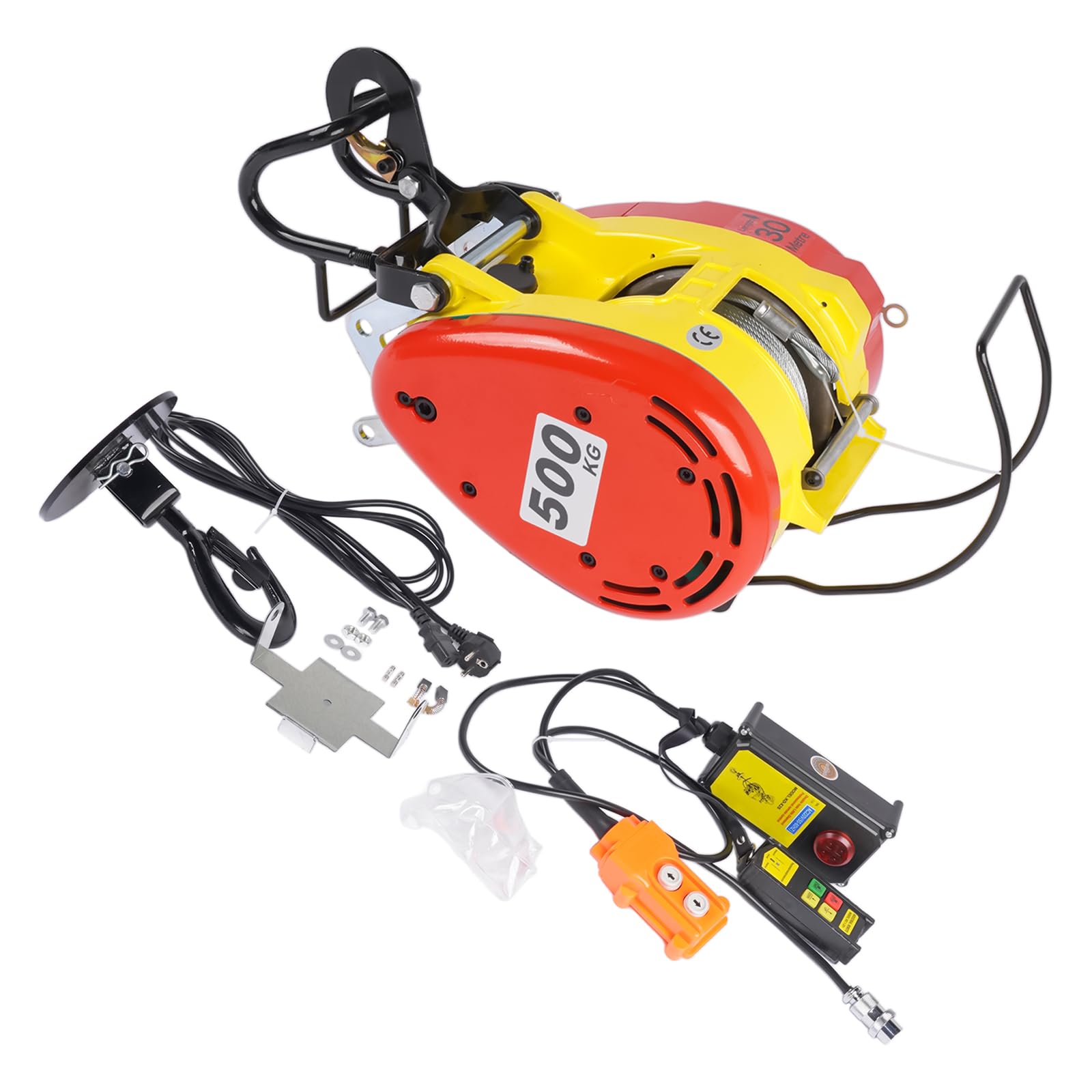 Elektrische Hebezeuge 1800W Tragbare Seilwinde 500kg 30m Hubhöhe mit drahtloser Fernbedienung Hopzty
