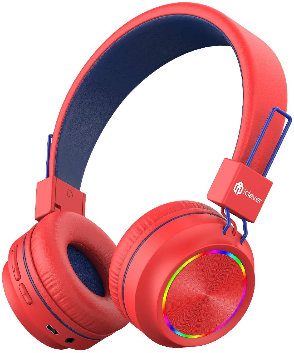 Iclever Kids Bluetooth Headphones Colorful Lights Headphones For