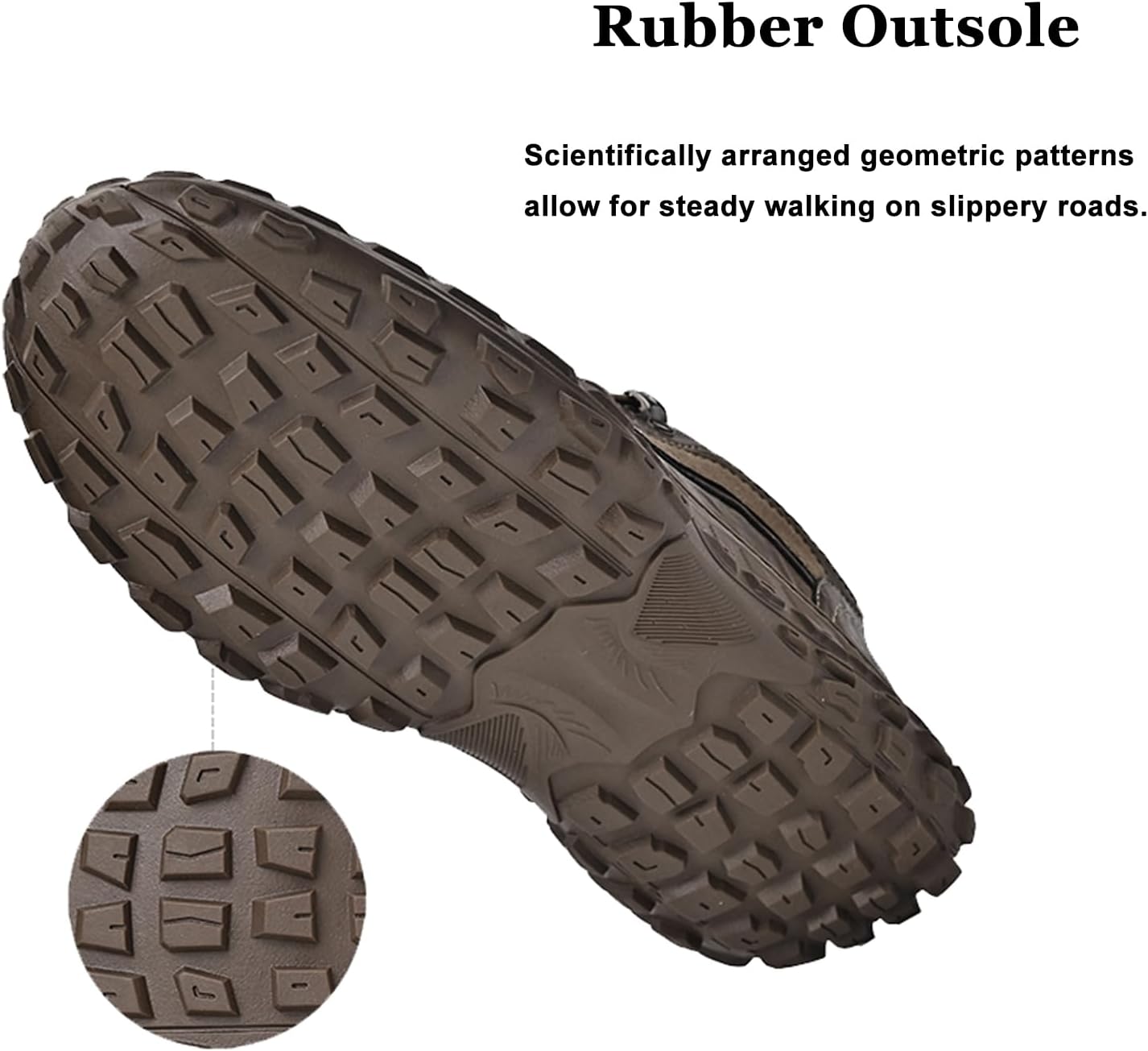 Men's Lightweight Waterproof Hiking Shoes Comfortable Leather Non-Slip Platform Slip On Trekking Trail Shoes Casual Fashion Outdoor Walking Work Sneakers