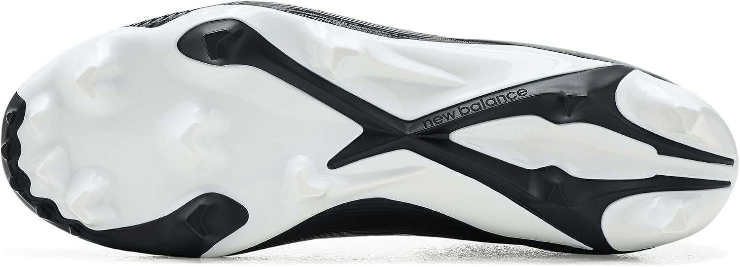 New Balance Men's Burnx5 Lacrosse Cleats Shoe, Black/White/Team Red, 10 Wide