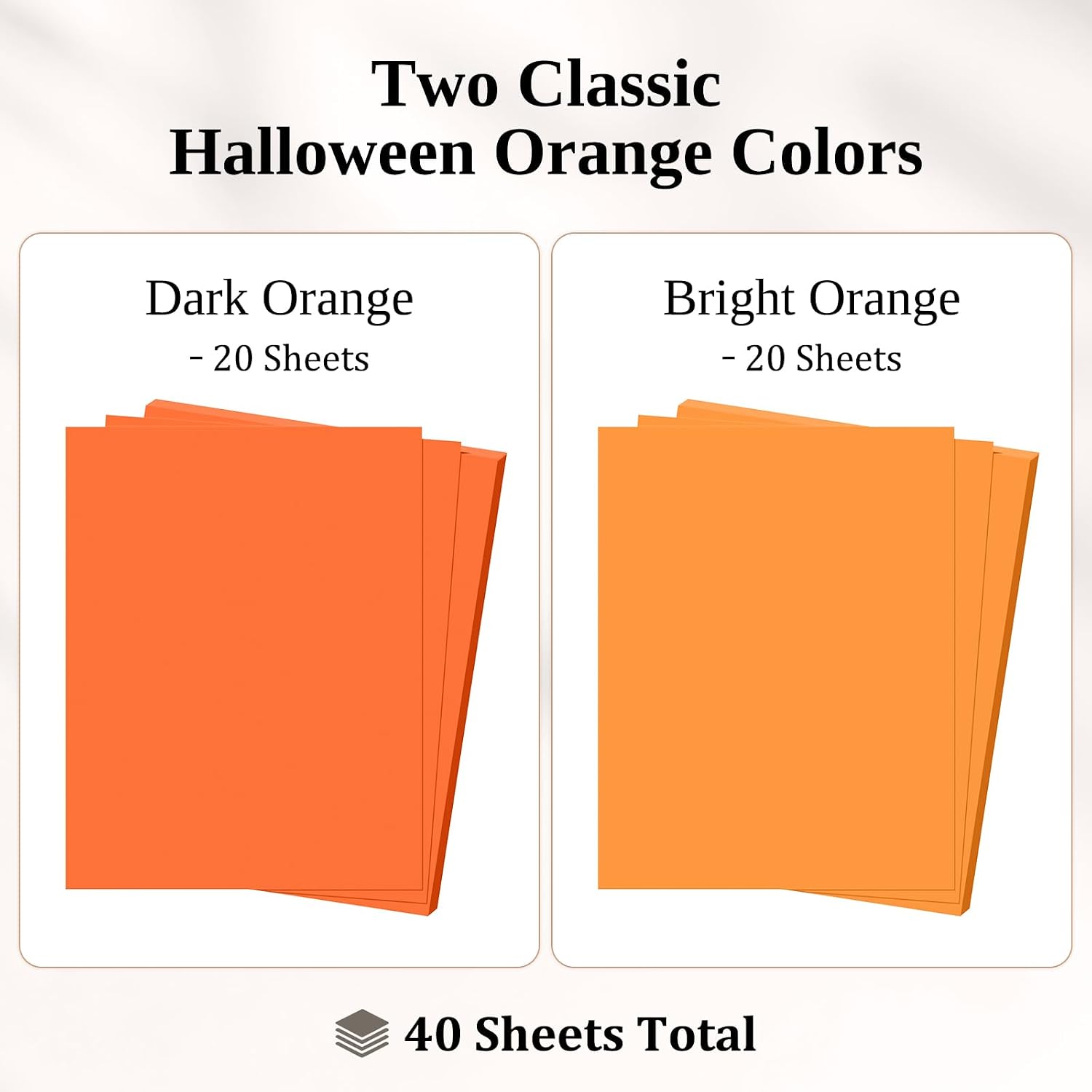 Halloween Orange Cardstock Paper 8.5 x 11, 75lb/200gsm, 40 Sheets, 2 Colors image 3