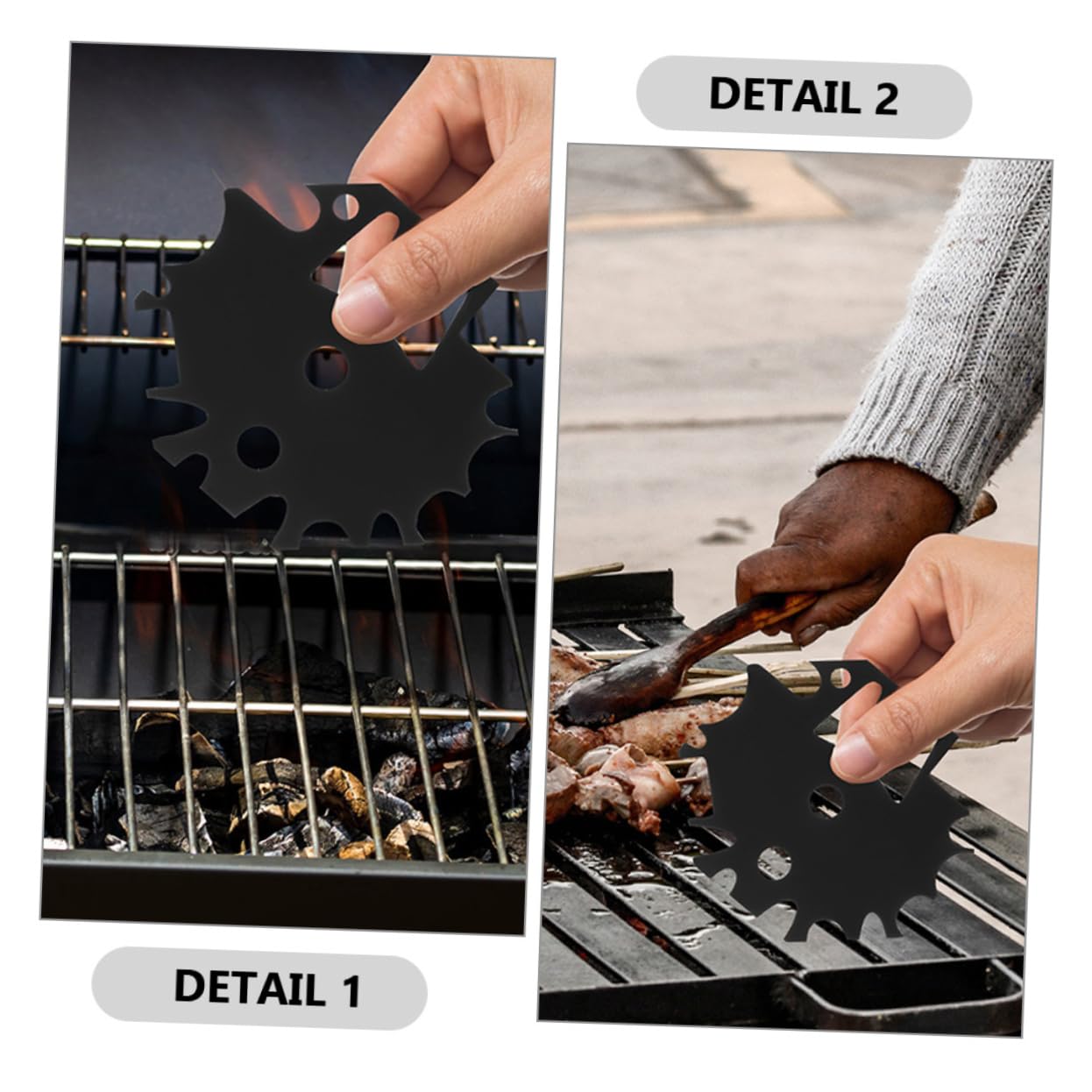 BESTonZON 5 Set Raschietto Per Grill Inossidabile Utensile Per Pulizia Barbecue Resistente Corrosione E Facile Per Sagomate 2 Pezzi*5