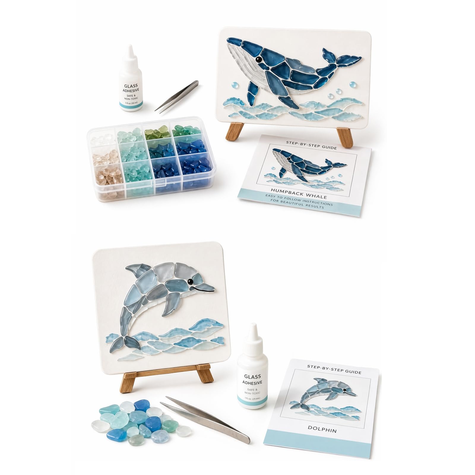 DIY Sea Glass Mosaic Art Kit Mosaic Craft Kit Ocean Inspired Art — image 1