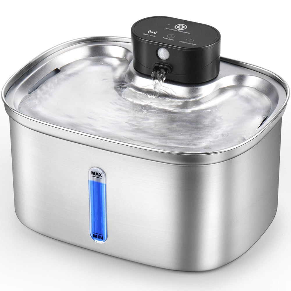 BOORCA 5L Stainless Steel Pet Water Fountain