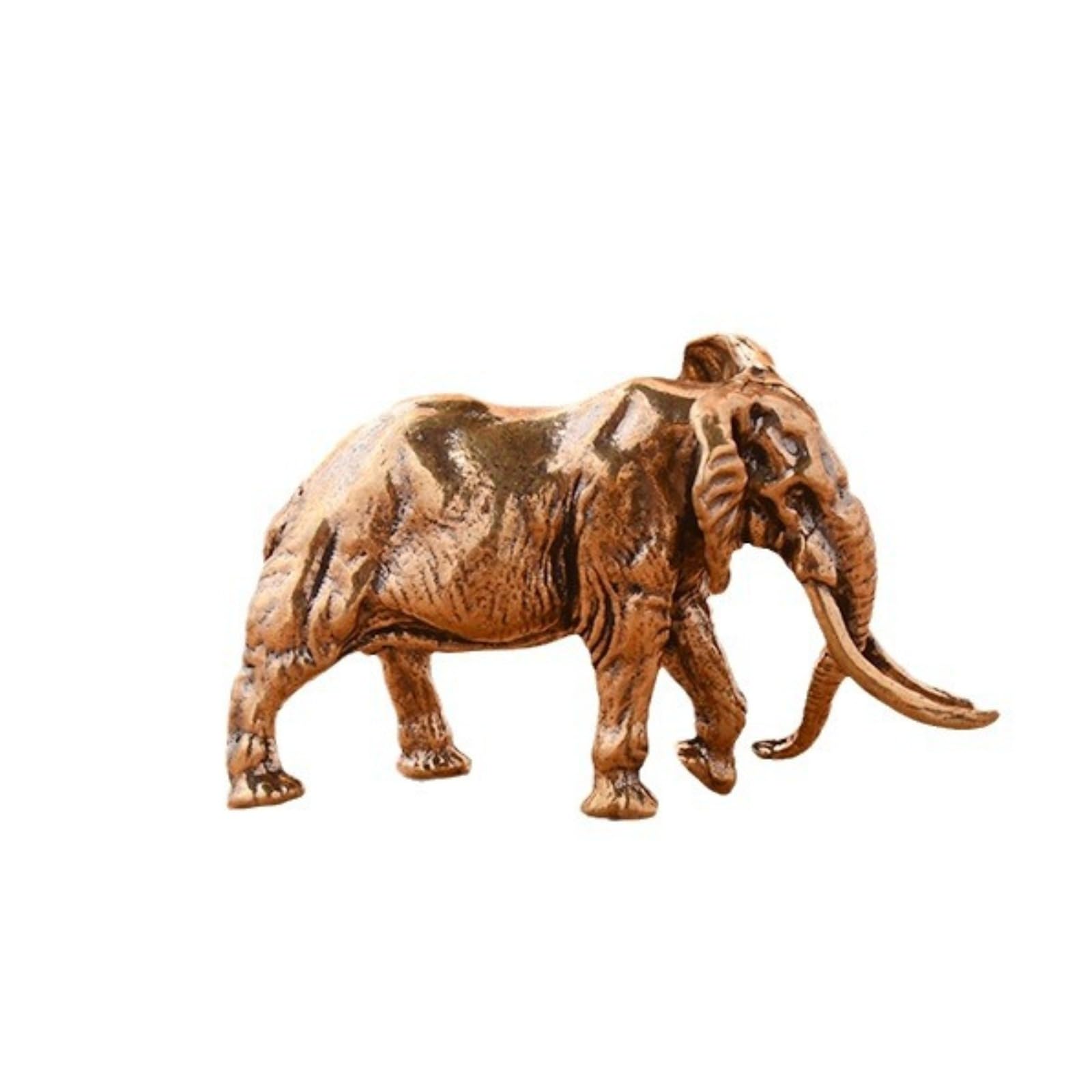NGDFGR Brass Mammoth Figurines,Metal Animal Elephant Statue Sculpture Desktop Ornament Sand Table Bonsai Micro Landscape Decor Accessories