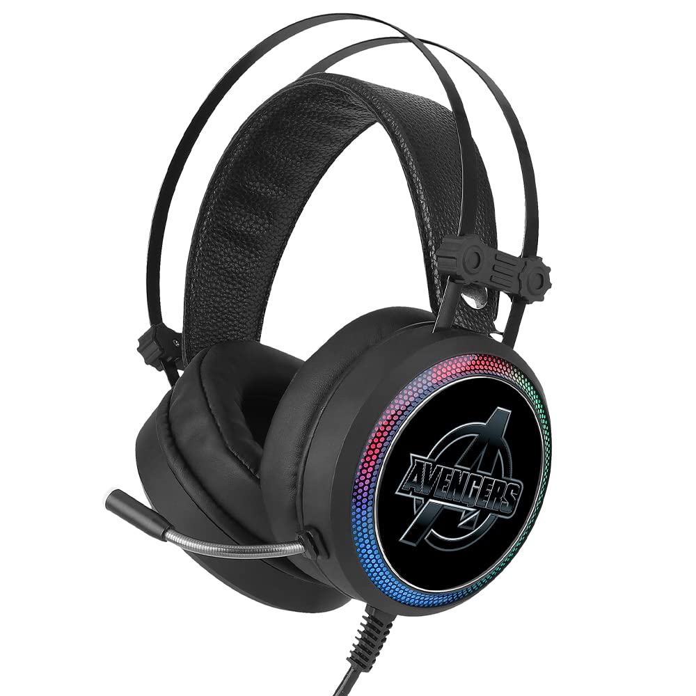 Casque Gaming ERT GROUP Marvel Deadpool - Micro Flexible, Bandeau Réglable, LED, Connexion USB 2.2 M Casque Chat Gaming