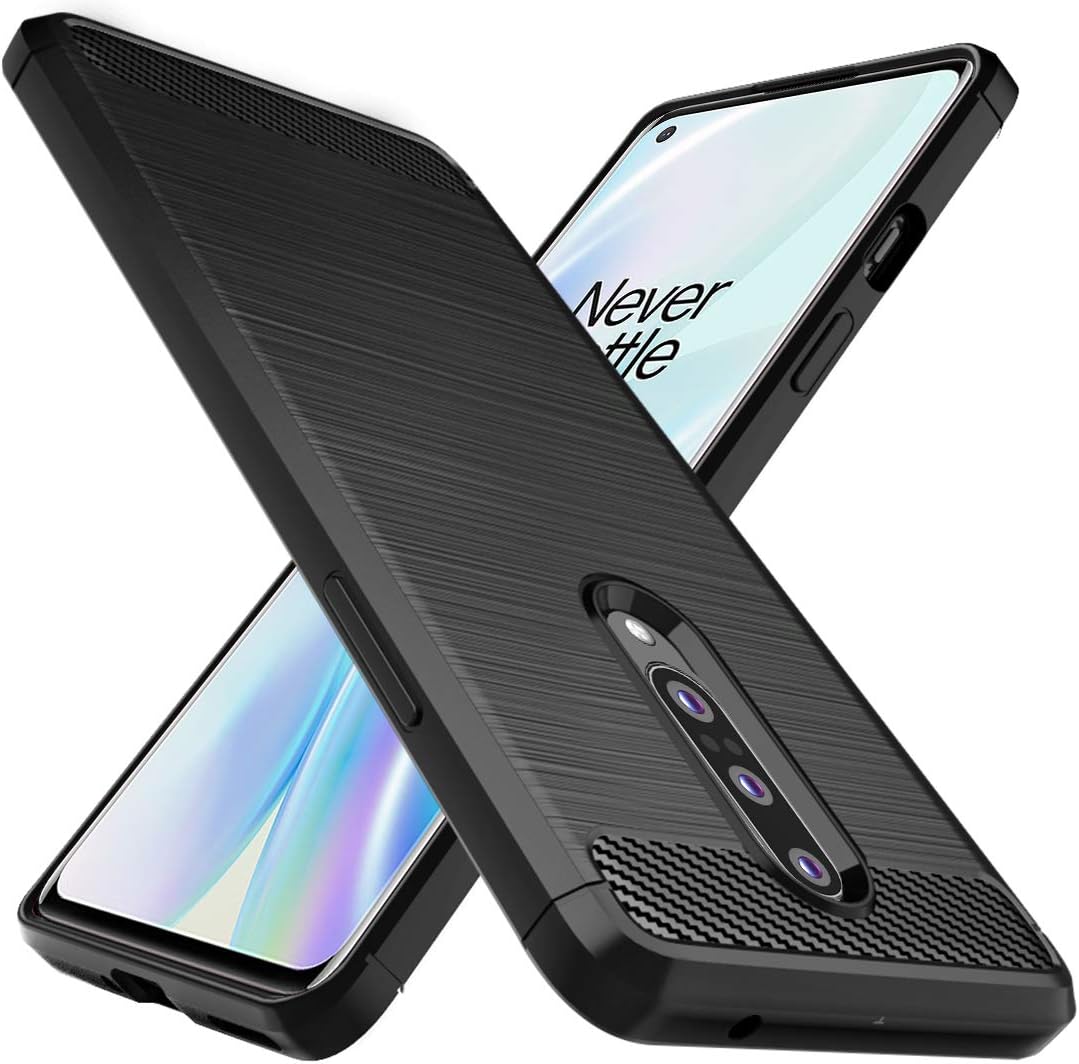 for Oneplus 8 Case [Not Compatible with Oneplus 8T],1+8 Case Shock-Absorption Flexible TPU Rubber Protective Phone Cover for One Plus 8(Black)