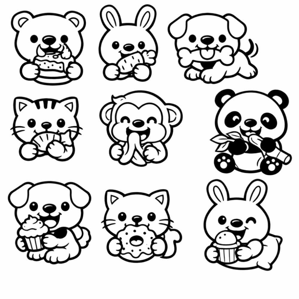 Big Cute Animals Coloring Book for Kids Ages 4–8 70 Pages of Many Adorable Animal Friends in Fun Life & Activity Scenes