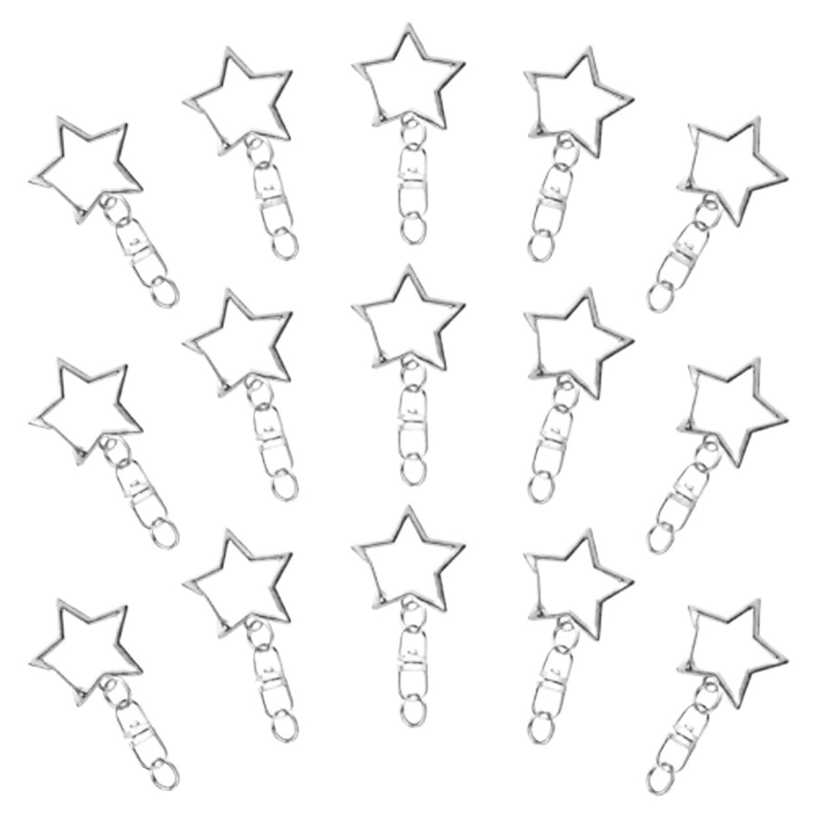 Llaveros de estrella para mujer, 60 unidades, con forma de estrella, con cierre giratorio, gancho con hebilla para colgar