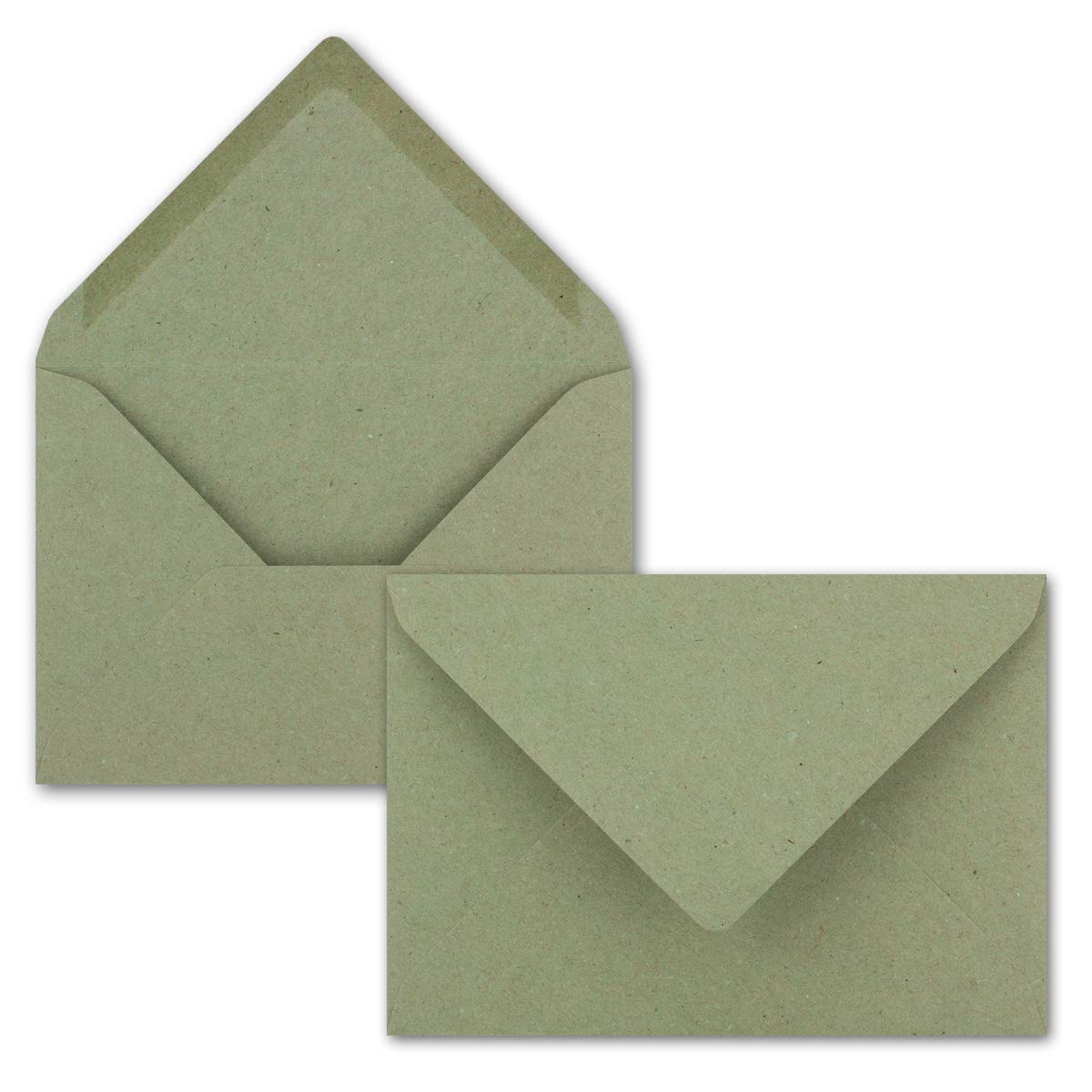 50x stationery sets DIN A5 with C6 envelopes - Green - Wet gluing (Green) - Kraft paper sheets with envelopes - Image 4