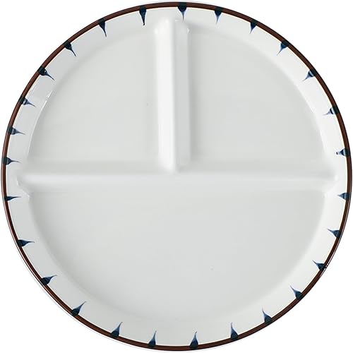 Miniatura 10 de Acyhggi Ceramic Divided Porcelain Dinner Plates - 10 inch, Breakfast Plate, Lunch Plate, Bowl Dinner Plate, Portion Control Plate, Salad Plate.