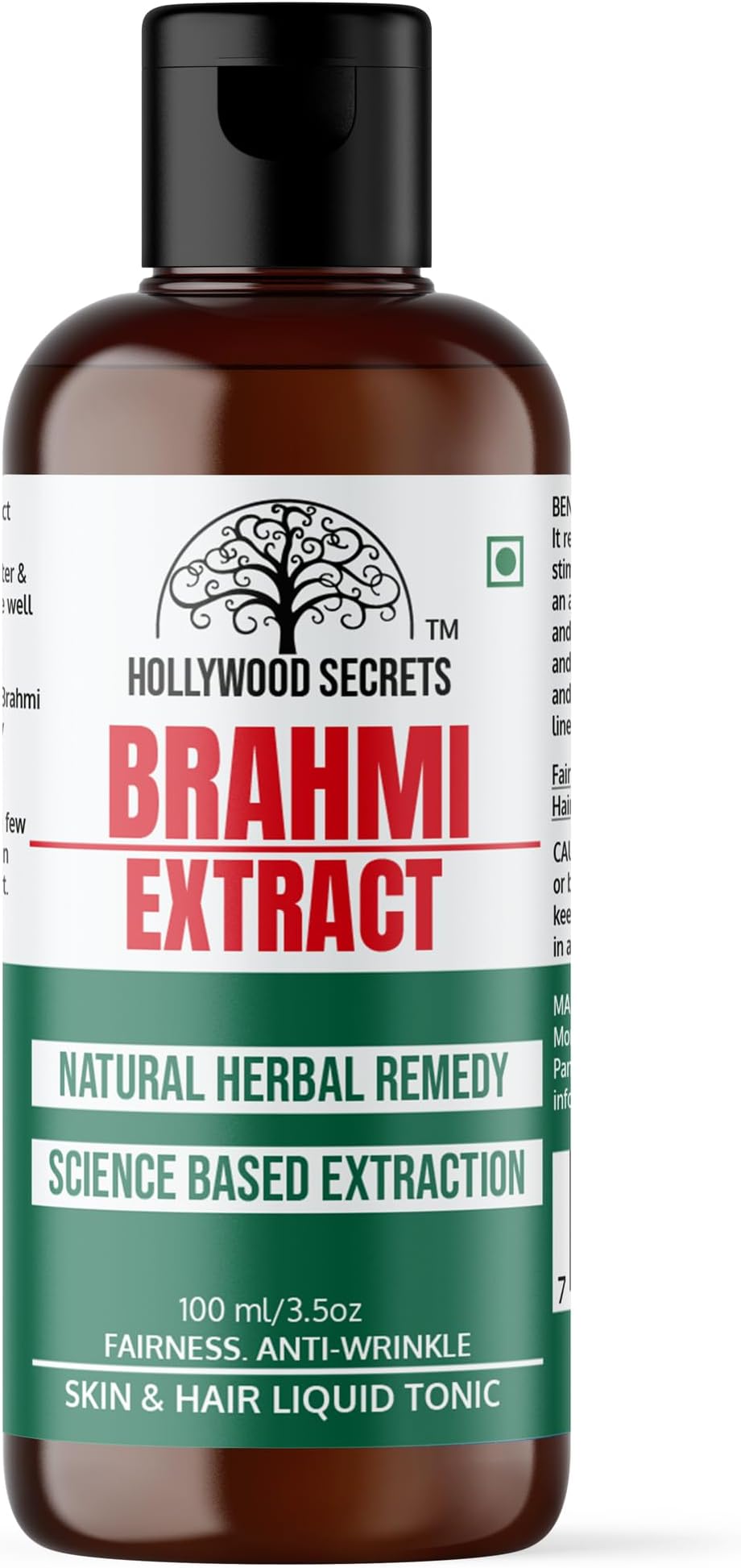 Pure 85% Brahmi Liquid Botanical Extract | Herbal Extract for DIY Skincare & Haircare Formulations | 100 ml
