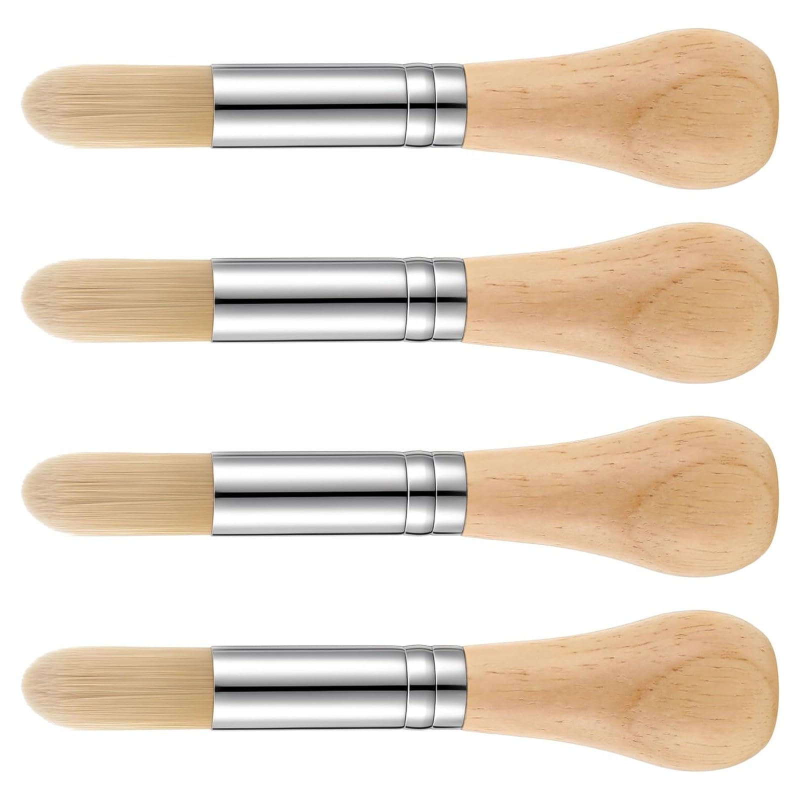 Jazuaiao 4Pieces Wooden Handle Art Brushes Suitable for Various Painting Techniques Permanent Wooden Handle Brushes