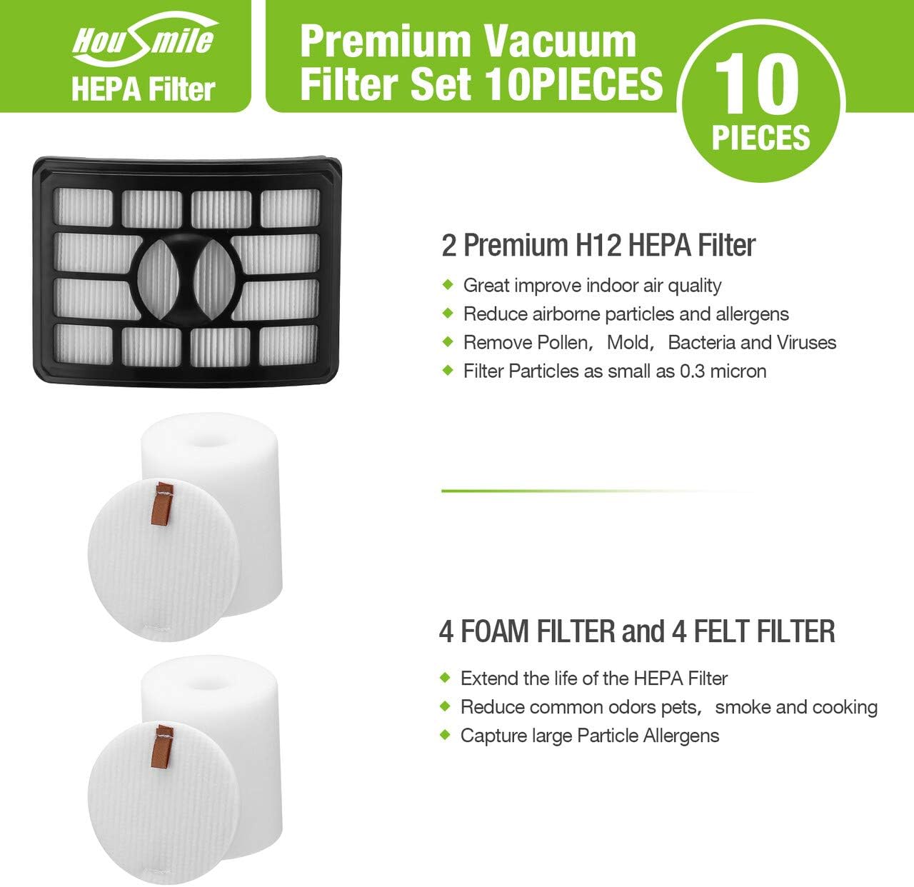 Housmile Vacuum Filter Replacement Set Compatible for Shark Rotator Pro Lift-Away NV500, NV501, NV502, NV503, NV505,NV510,NV520,NV552,UV560,NV642,ZU780,ZU782,ZU785, Replacement Part XFF500 & XHF500 : Industrial & Scientific