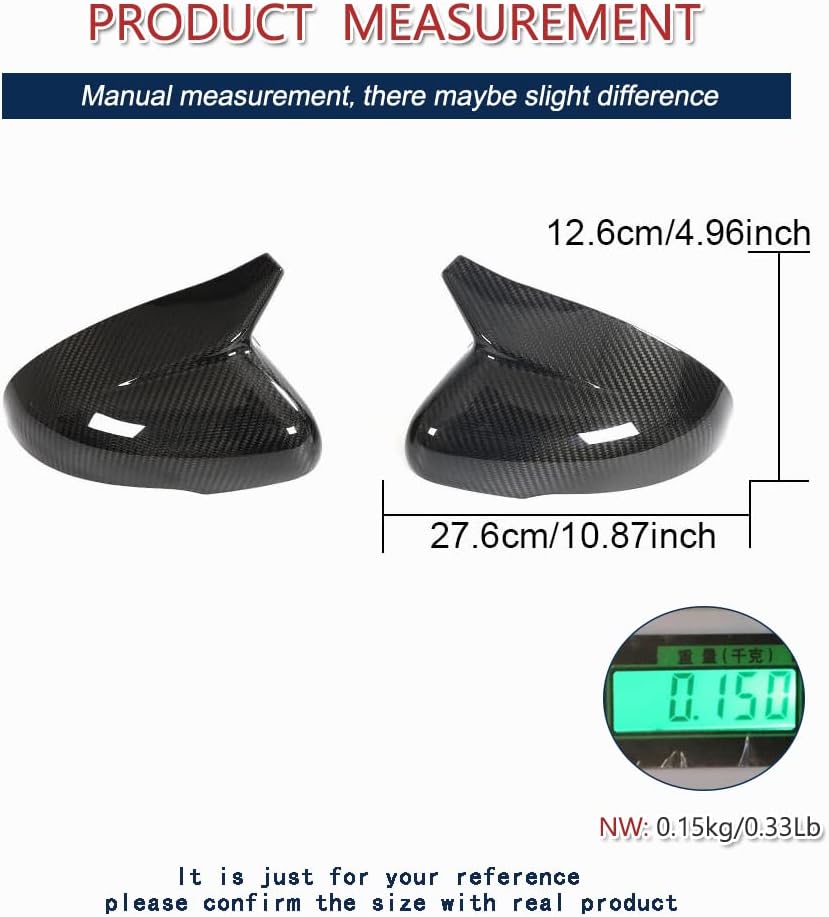 Dry Carbon Fiber Mirror Caps for Kia Stinger 2018-2024 Side Rearview Mirror Cover Caps Add on Style Factory Outlet